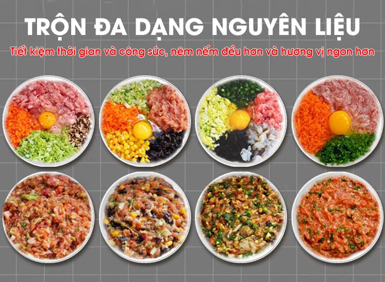 Trộn đa dạng nguyên liệu
