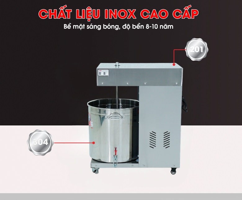 Chất liệu inox cao cấp bền bỉ 