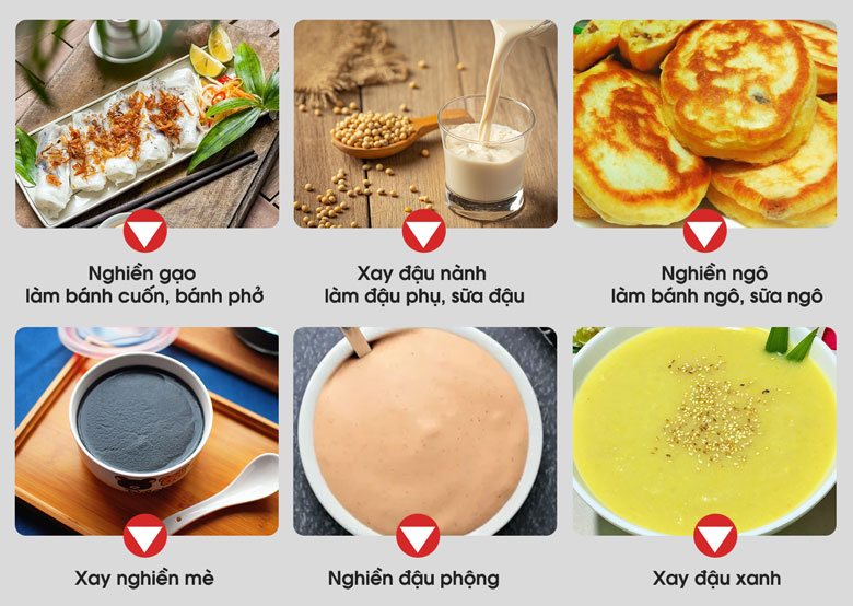 Xay bột nhuyễn mịn, làm đa dạng các món ăn
