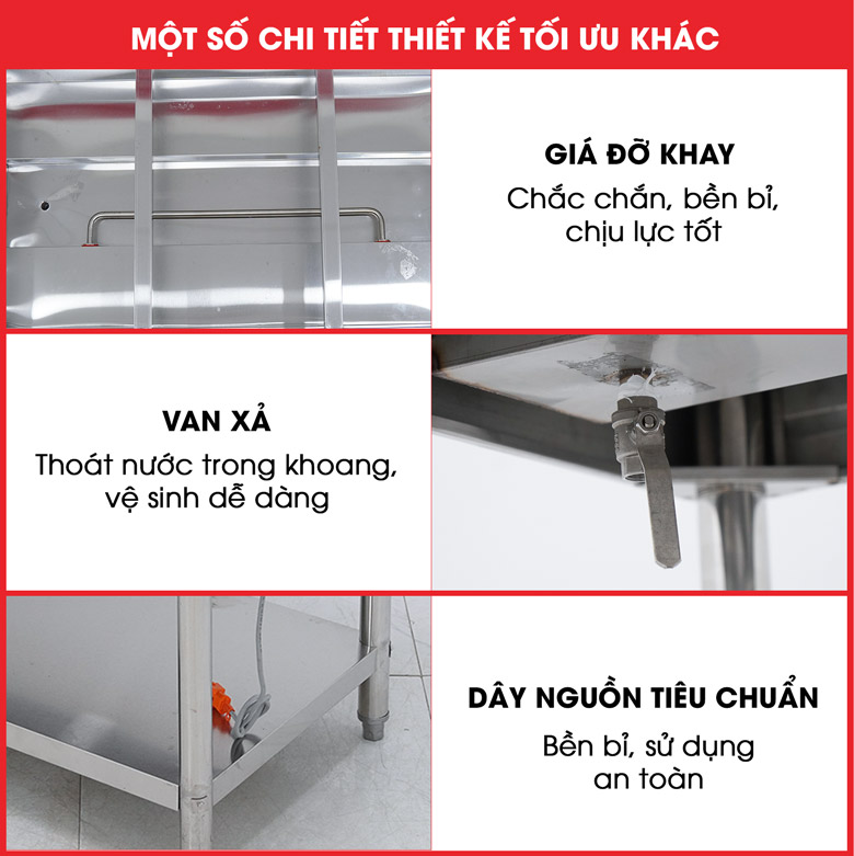Trang bị van xả giúp thoát nước nhanh