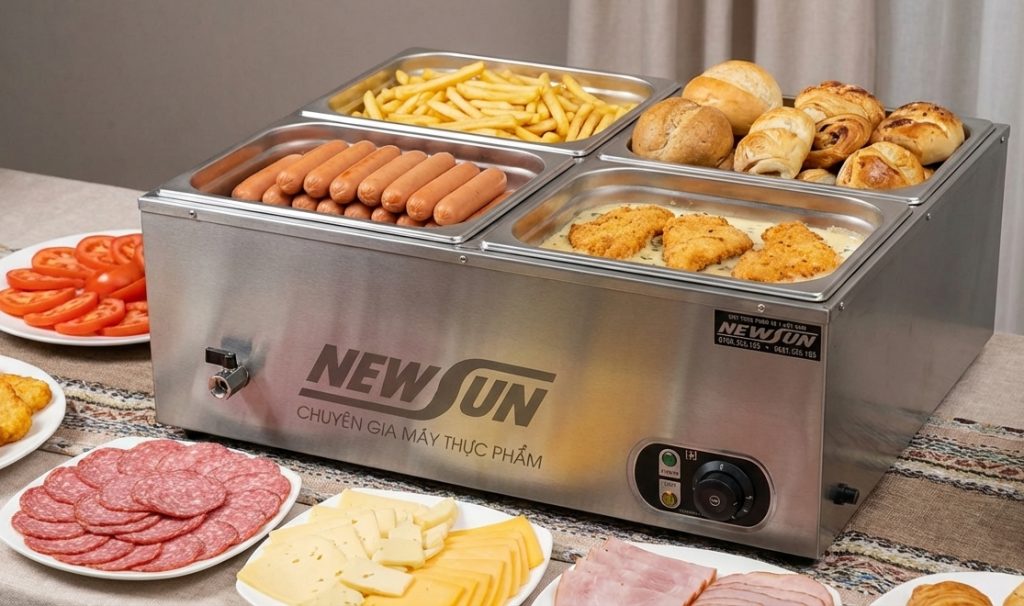 Bàn hâm nóng thức ăn cho nhà hàng buffet