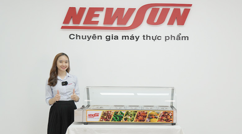 Bàn hâm thức ăn nóng có kính 