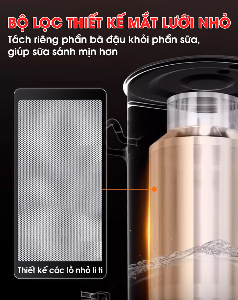 Trang bị giỏ lọc mắt lưới nhỏ cực kì thông minh