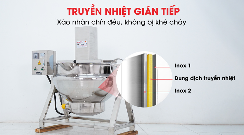 Lựa chọn máy sên nhân đậu xanh có hệ thống gia nhiệt gián tiếp 