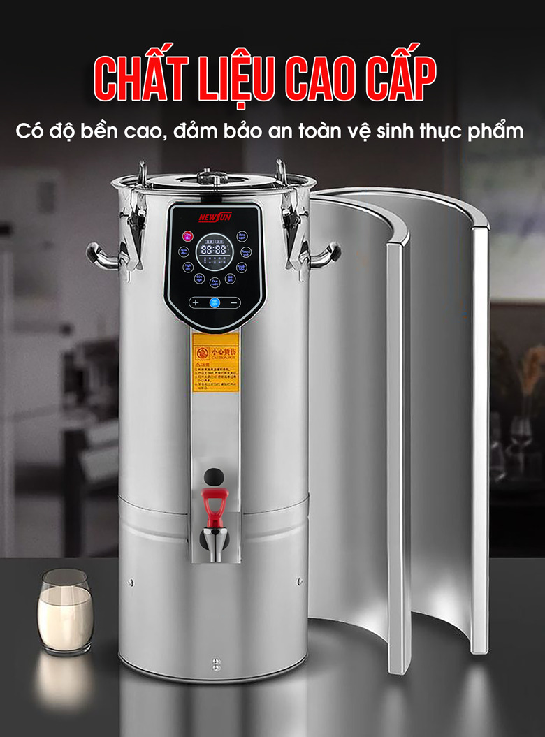 Máy được trang bị chất liệu inox cao cấp