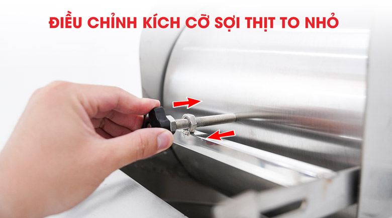 Điều chỉnh kích cỡ xé sợi to nhỏ