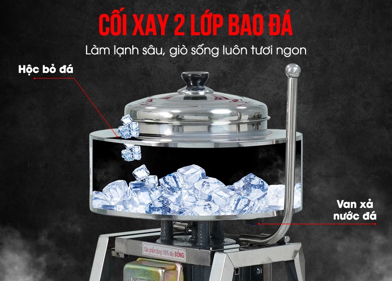 Cối xay bao đá giữ cho giò sống luôn tươi ngon, không bị chín