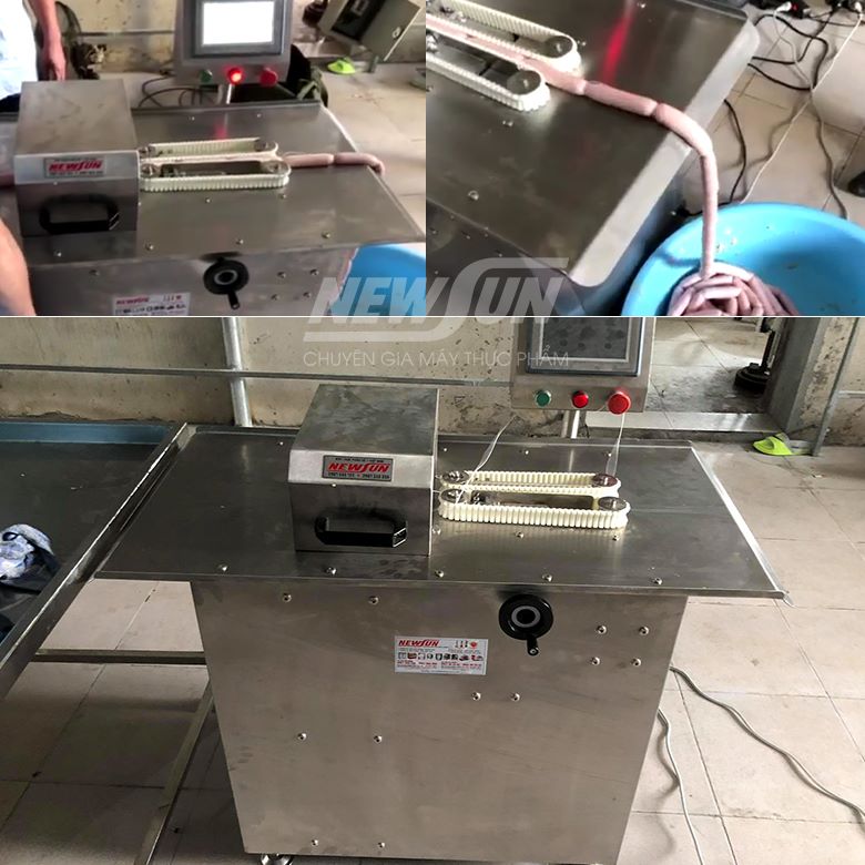 NEWSUN hỗ trợ lắp đặt máy buộc chỉ xúc xích cho khách hàng 