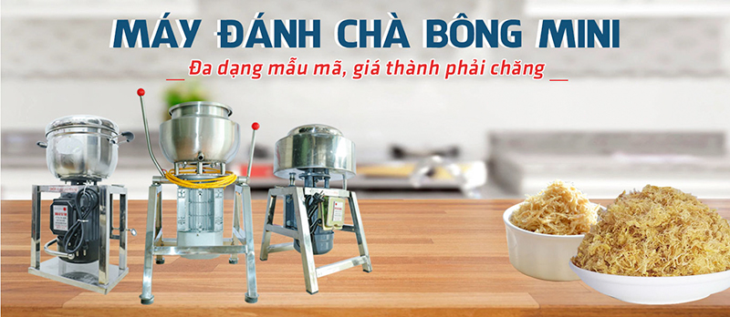 Máy đánh chà bông dạng mini hỗ trợ các cơ sở kinh doanh nhỏ xé thịt lợn