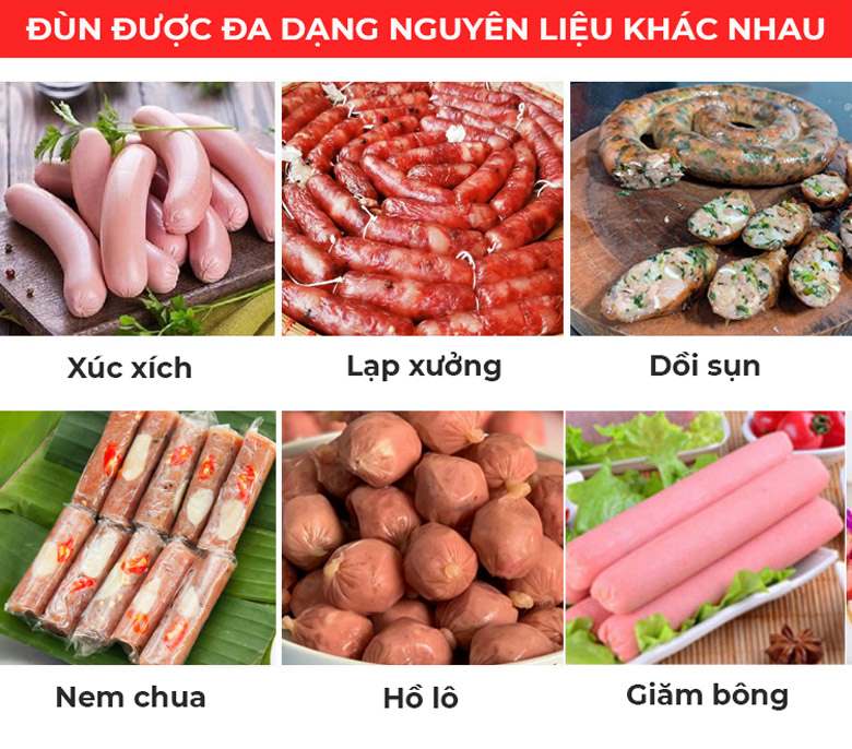 Đùn được nhiều nguyên liệu khác nhau