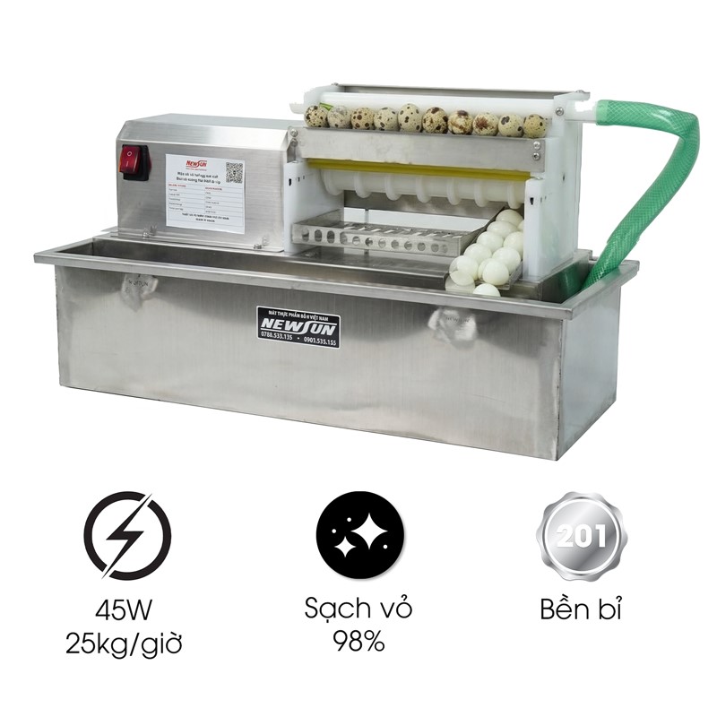 Máy lột vỏ trứng cút bán tự động NS-MLVTC-50