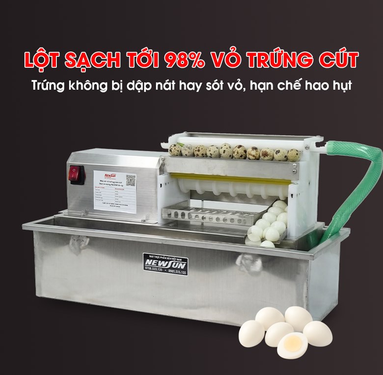 Trứng cút lột nhanh, sạch vỏ đến 98% và hạn chế dập nát 