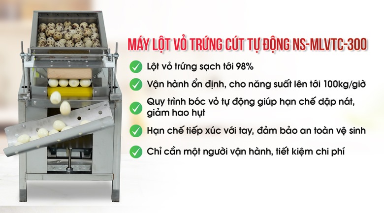 Lợi ích khi dùng máy lột vỏ trứng tự động NEWSUN
