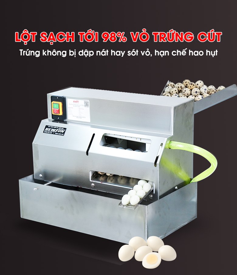 Tỷ lệ bóc sạch khoảng 98%, hạn chế sót vỏ hay dập nát 