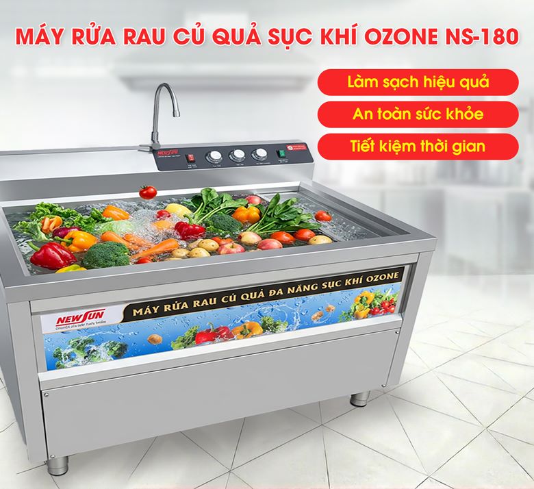 Máy rửa rau củ quả sục khí ozone NS-180