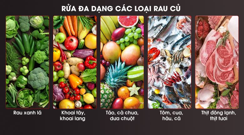 Máy có thể rửa đa dạng thực phẩm