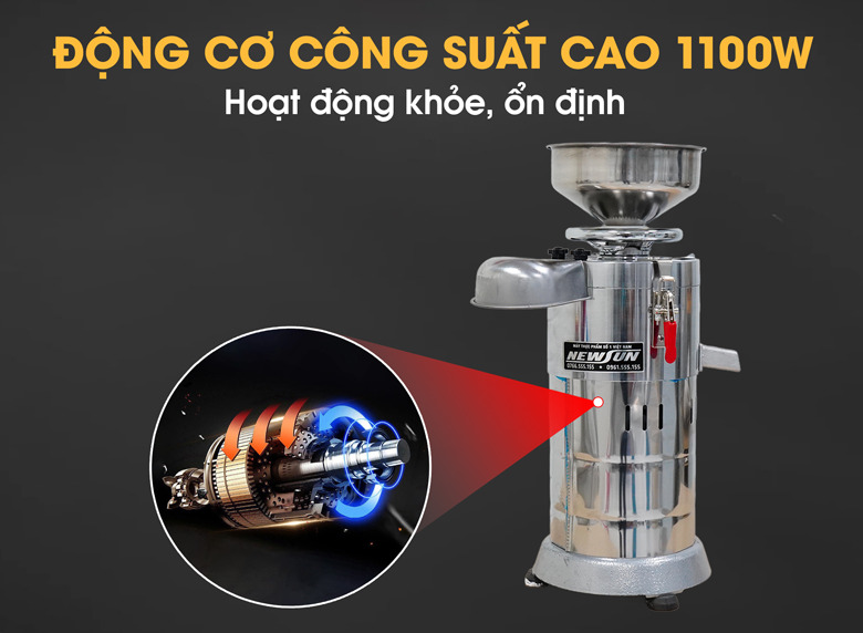 Động cơ công suất cao giúp máy vận hành ổn định