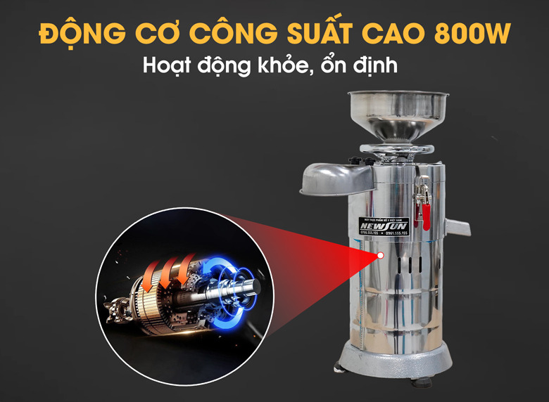Động cơ công suất cao giúp máy vận hành ổn định