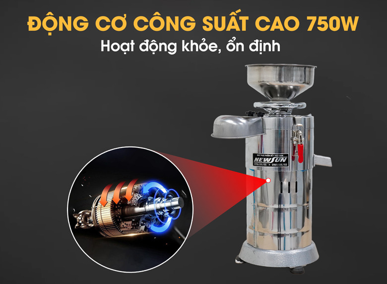 Động cơ công suất cao giúp máy vận hành ổn định