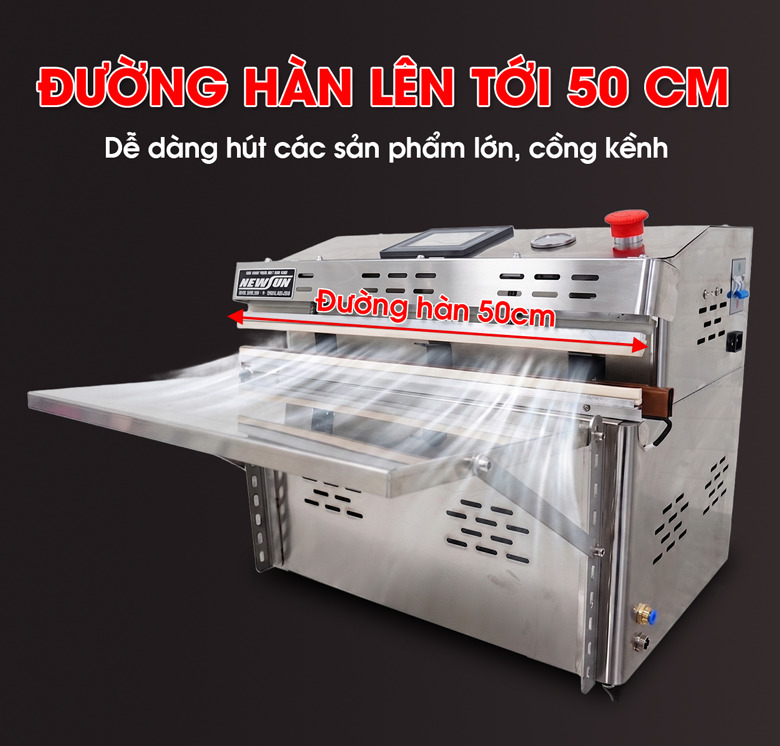 Dễ dàng đón gói các sản phẩm có kích thước lớn nhờ đường hàn dài 