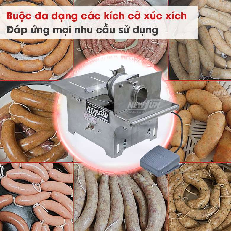 Lựa chọn máy buộc xúc xích bằng điện buộc được nhiều kích cỡ xúc xích khác nhau