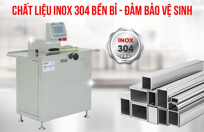 Ưu tiên lựa chọn máy buộc xúc xích công nghiệp có chất liệu inox cao cấp 