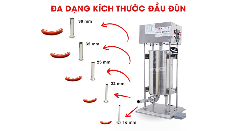 Lựa chọn máy làm xúc xích có đa dạng đầu đùn để linh hoạt sản xuất 