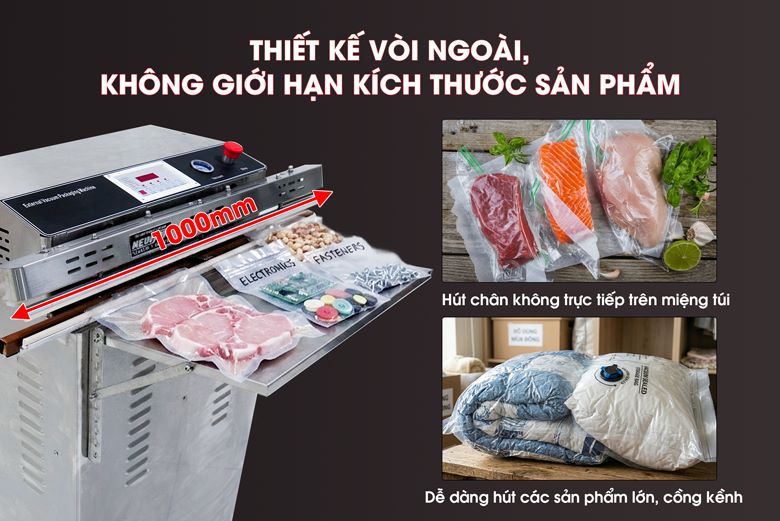Thiết kế vòi ngoài – linh hoạt, không giới hạn kích thước sản phẩm