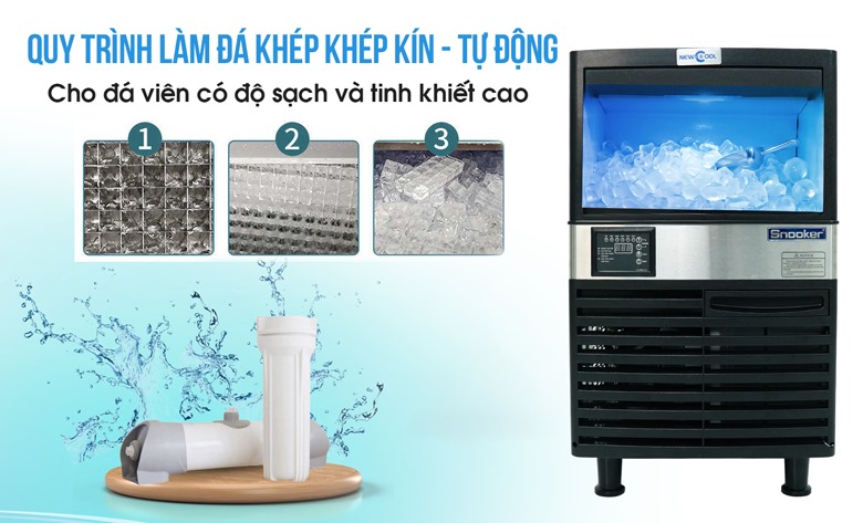 Quy trình làm đá sạch khép kín, tự động hoàn toàn