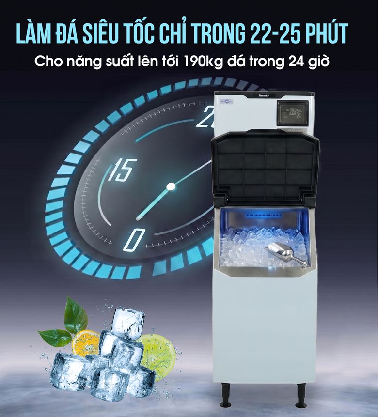 Làm đá nhanh chóng, chỉ trong thời gian ngắn 