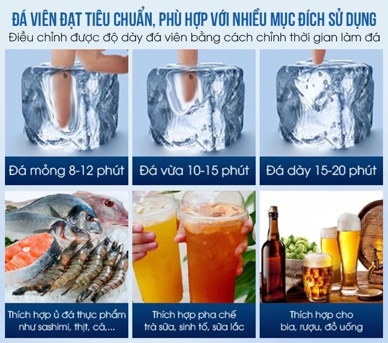 Người dùng có thể điều chỉnh độ dày đá theo yêu cầu