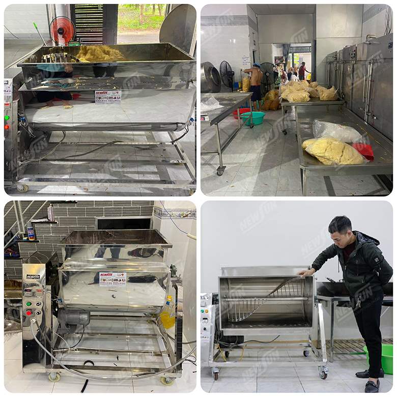 Tiến hành vệ sinh máy sao chà bông sau khi sử dụng