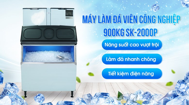Máy tạo đá viên công nghiệp 900kg SK-2000P