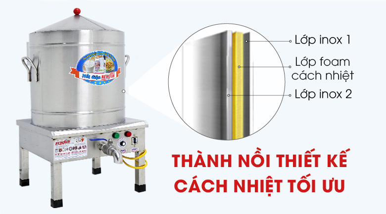 Thành nồi thiết kế cách nhiệt tối ưu
