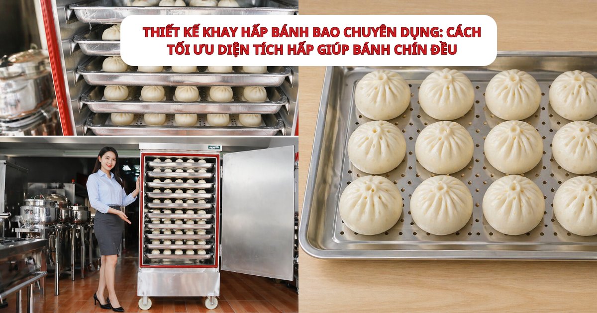 Thiết kế khay hấp bánh bao chuyên dụng: Cách tối ưu diện tích hấp giúp bánh chín đều