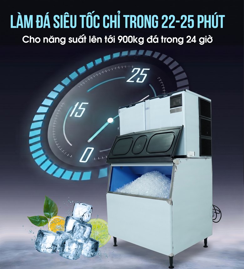 Làm đá siêu tốc chỉ trong 22-25 phút/mẻ