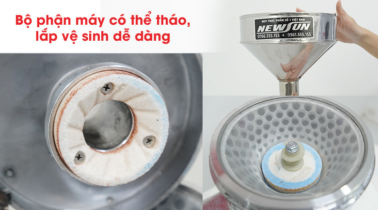 Máy có thể dễ dàng tháo lắp để tiến hành vệ sinh