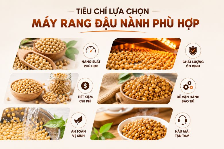 Tiêu chí lựa chọn máy rang đậu nành phù hợp