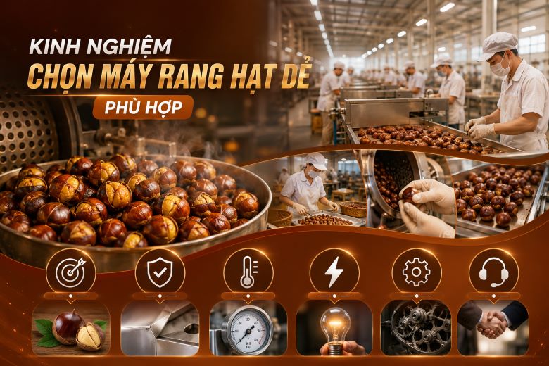 Kinh nghiệm chọn máy rang hạt dẻ phù hợp