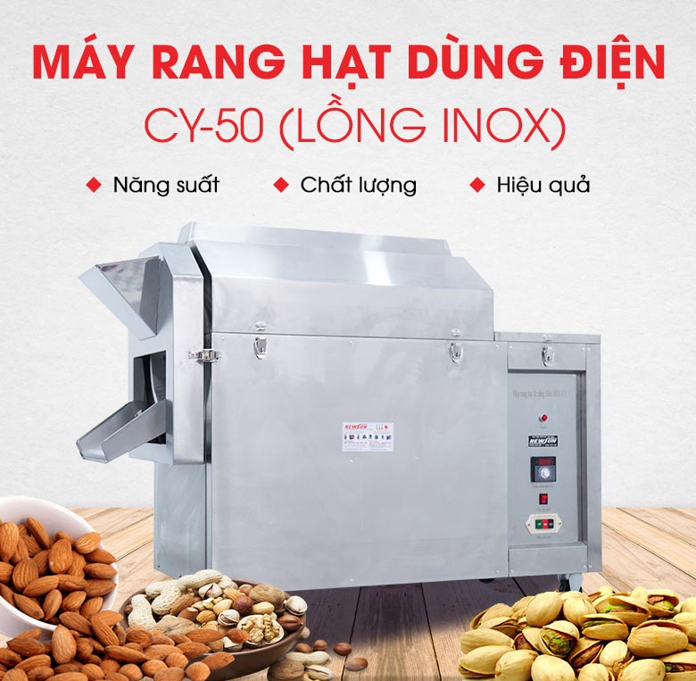 Máy rang hạt dẻ dùng điện CY-50 (lồng inox)