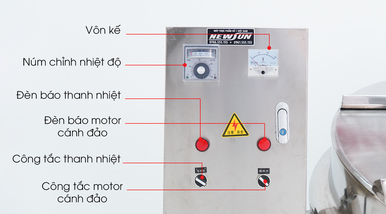 Bảng điều khiển của chào xào nhân bằng điện 