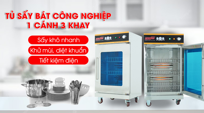 Tủ 1 cánh phù hợp với quán ăn nhỏ, nhà hàng gia đình hoặc khu bếp có diện tích hạn chế
