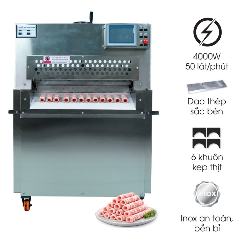 Máy cắt thịt đông lạnh cao cấp NS-CNC-6DT/ROLLS