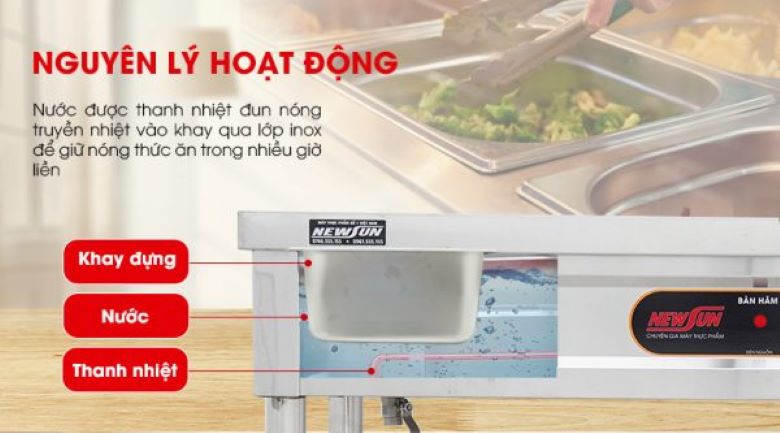 Nên lựa chọn tủ có cơ chế hâm nóng cách thủy giúp hạn chế tình trạng khô, cháy của thực phẩm