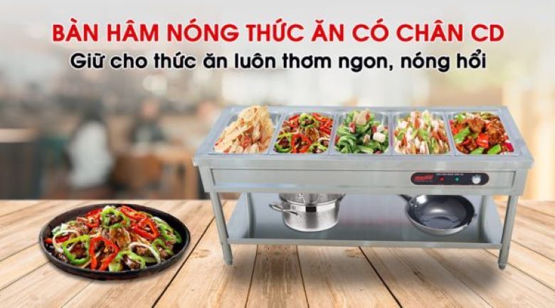 Mẫu tủ hâm nóng thức ăn có chân sẽ phù hợp với nhà hàng khách sạn phục vụ nhiều món ăn