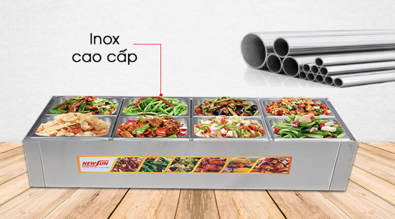 Chọn bàn hâm nóng có chất liệu inox 304 hoặc 201