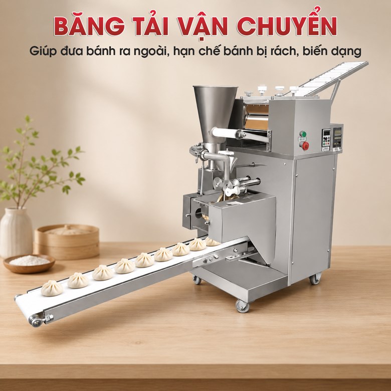 Băng tải hỗ trợ đưa bánh ra liên tục, hạn chế biến dạng  