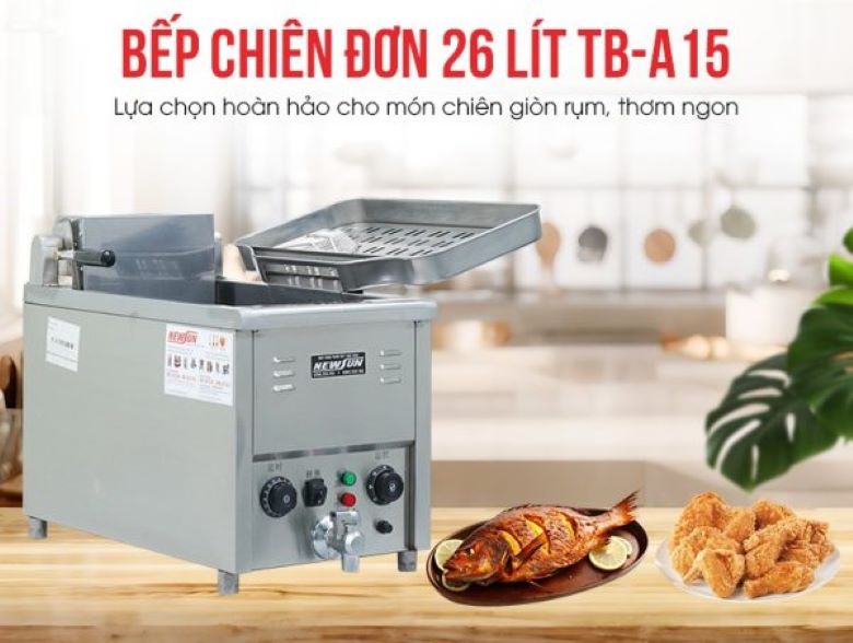 Bếp chiên đơn 26L phù hợp với các nhà hàng, quán ăn vừa 