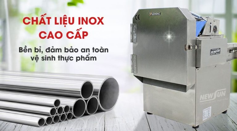 Nên lựa chọn máy thái có chất liệu inox cao cấp, sáng bóng nhằm đảm bảo an toàn vệ sinh thực phẩm 
