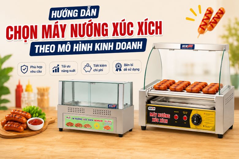 Hướng dẫn chọn máy nướng xúc xích theo mô hình kinh doanh chuẩn nhất